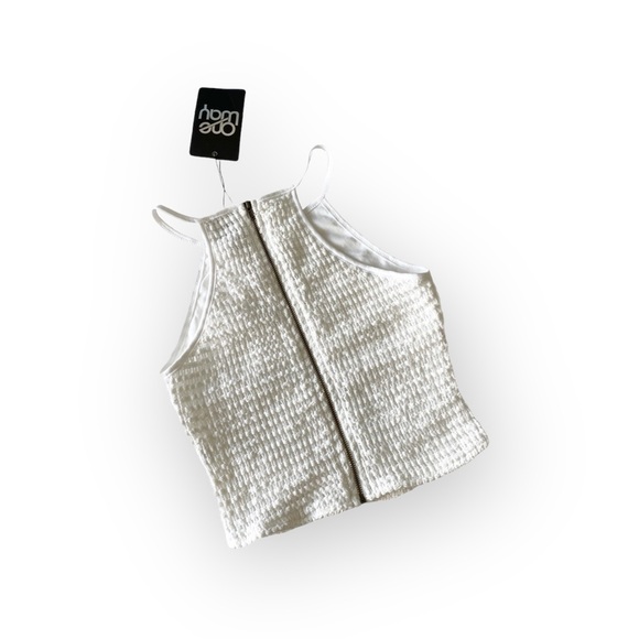 new LF One Way ✌︎︎ Festival Crochet Halter Spaghetti Strap Crop Top ✌︎︎ White - Picture 11 of 15